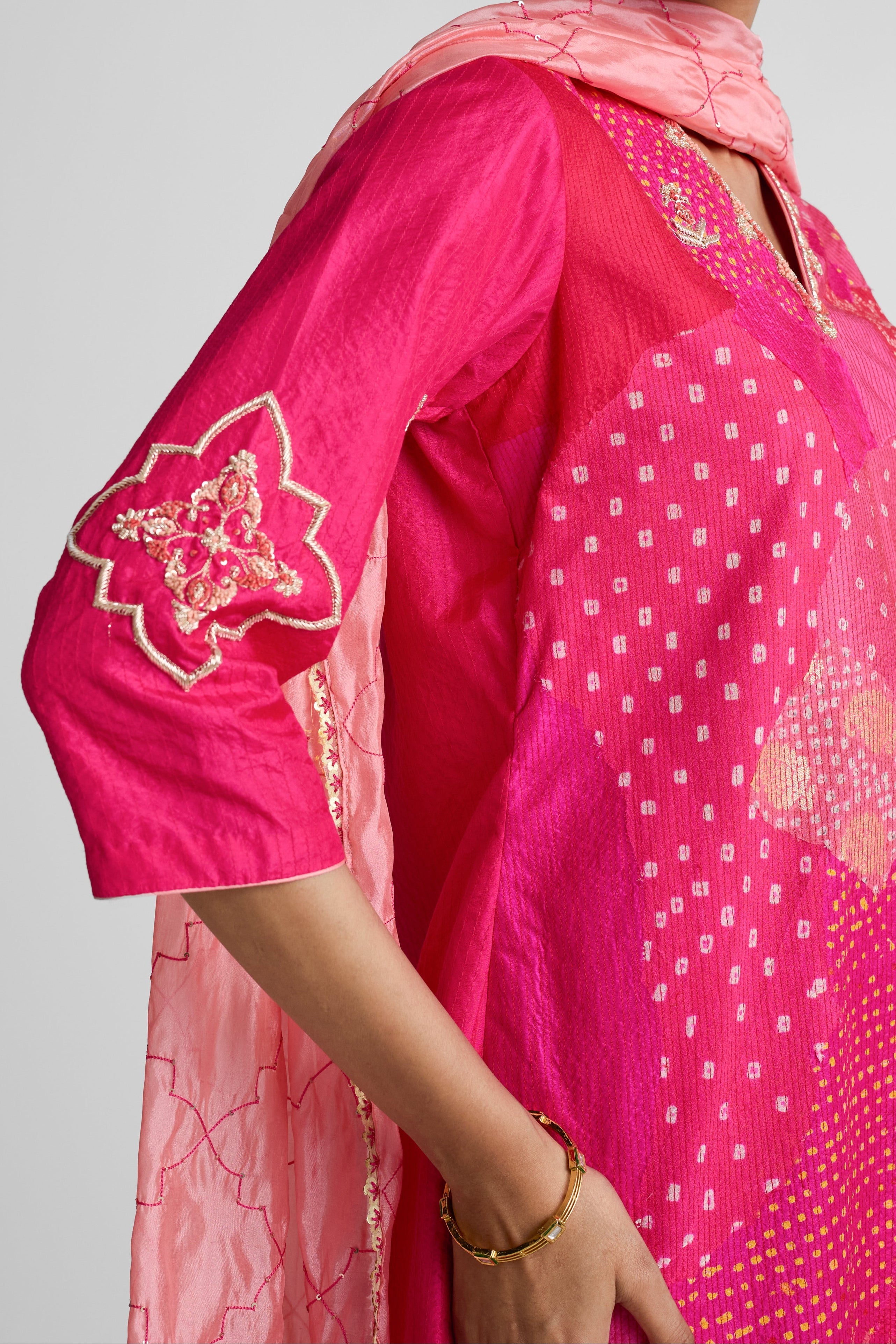 Boro Zardozi Suit Set - Tomato