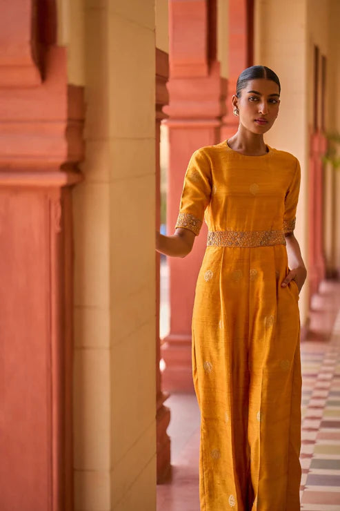 Kasundi Banarasi Silk Jumpsuit