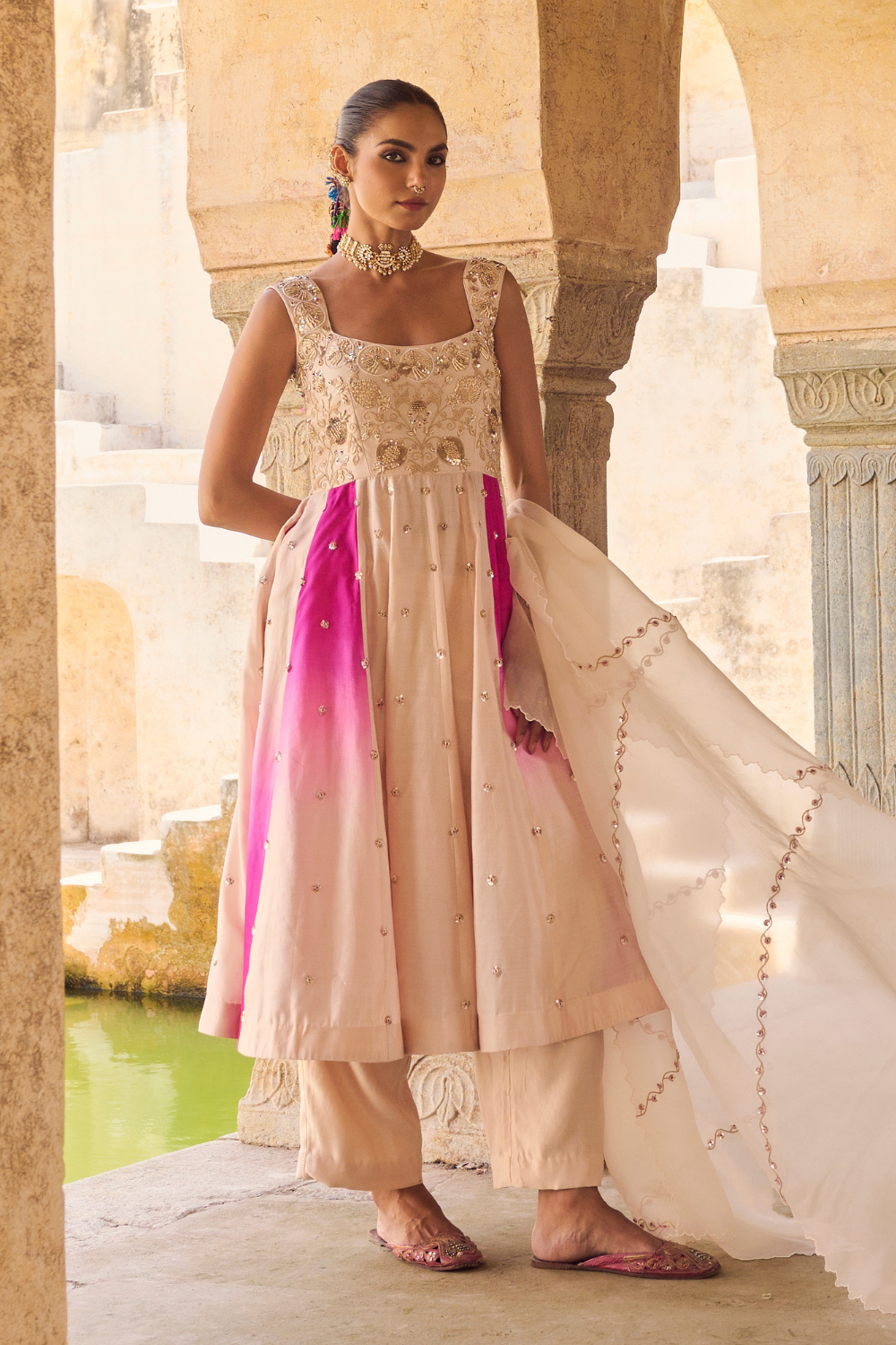 Gul-Mohar Anarkali Set