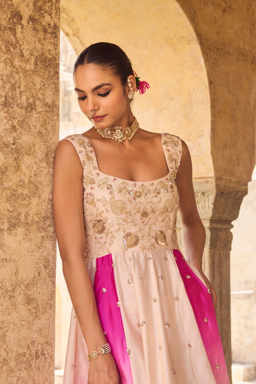 Gul-Mohar Anarkali Set