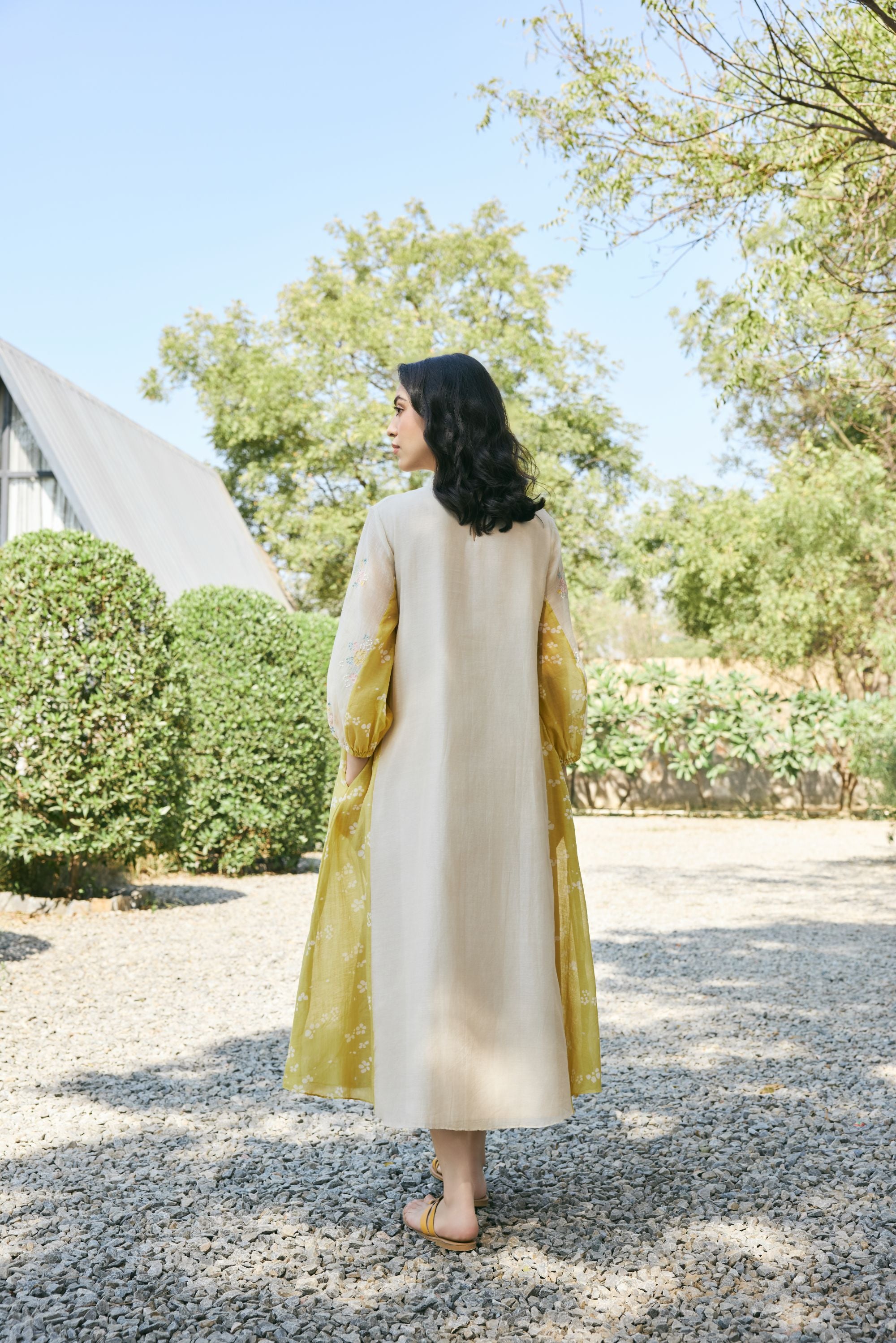 Ecru Embroidered Dress