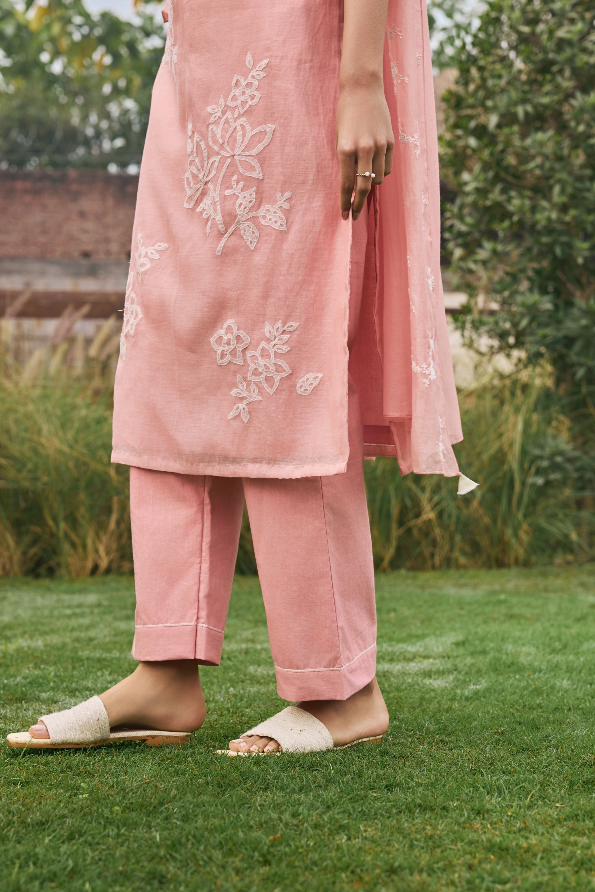 Tulip Floral Applique Kurta Set