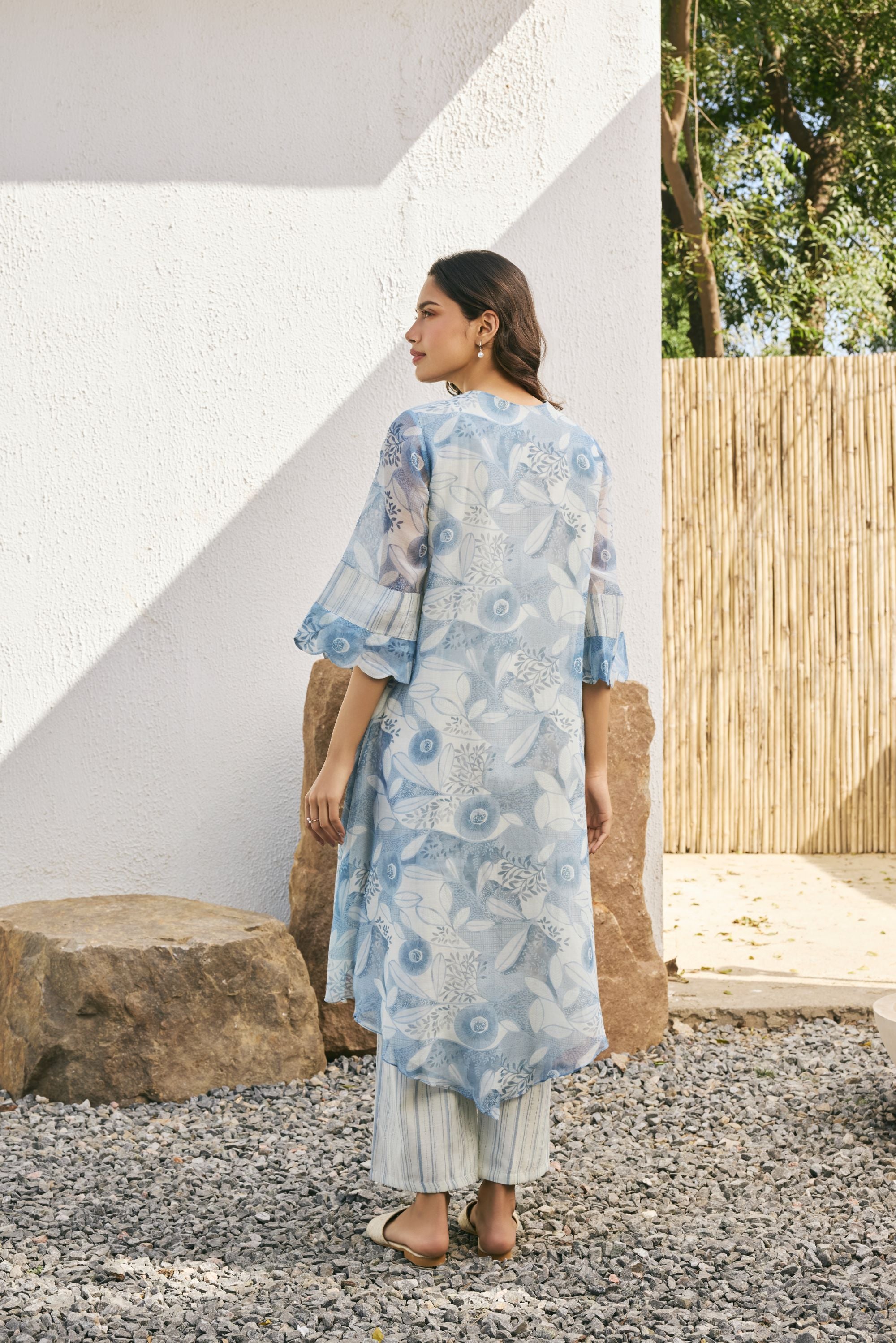 Powder blue pintuck co-ord set