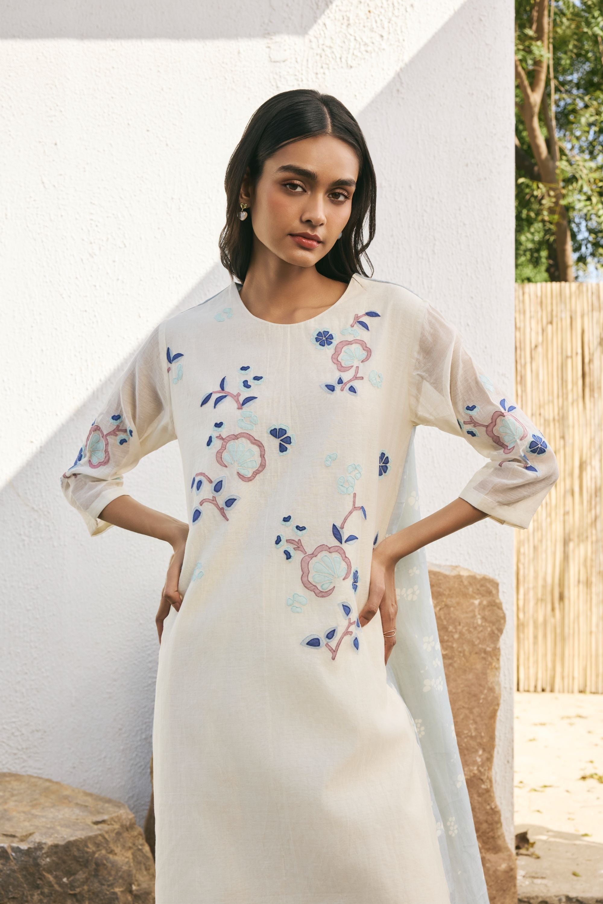 Pearl  Applique floral Co-ord set