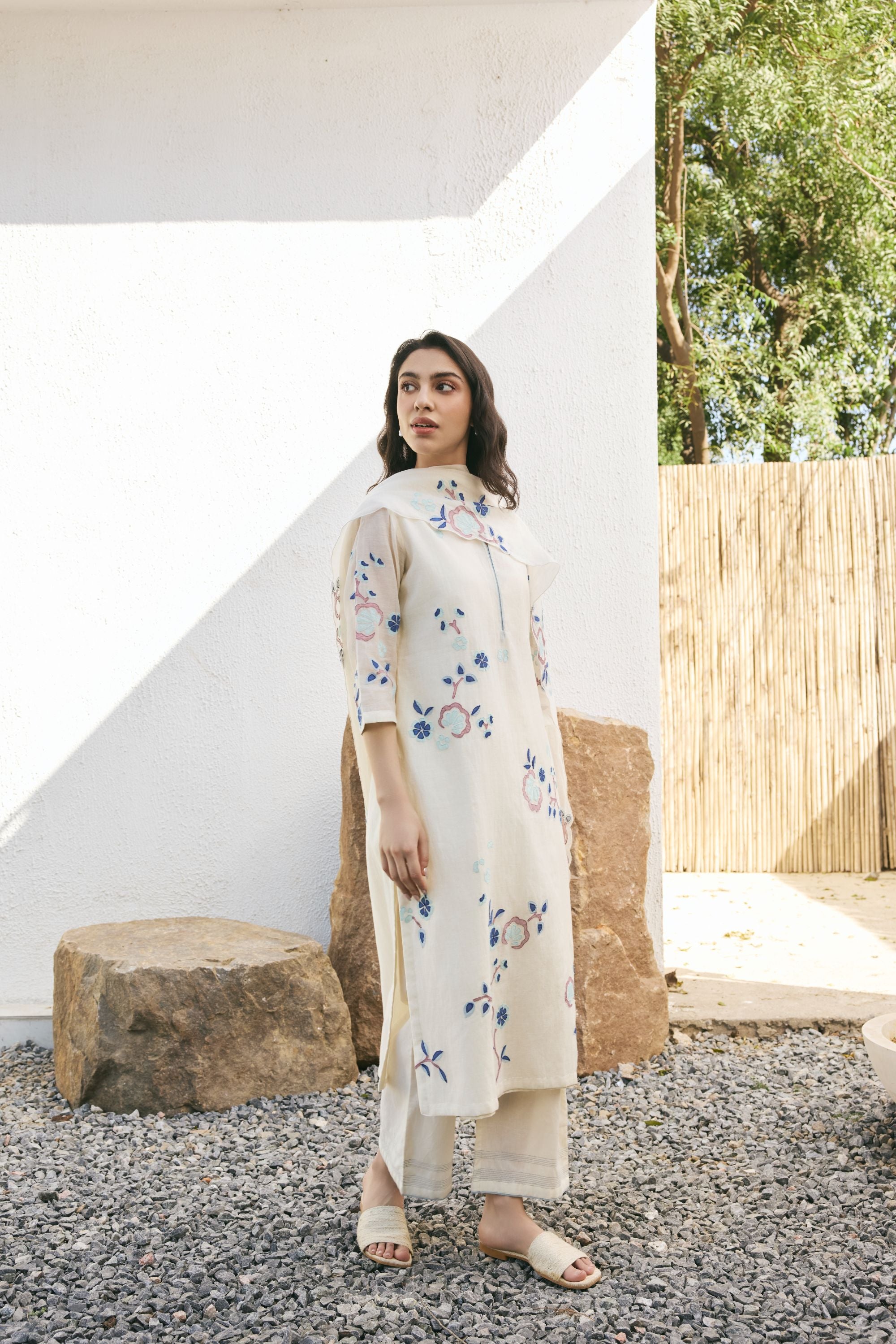 Pearl  Applique Kurta set