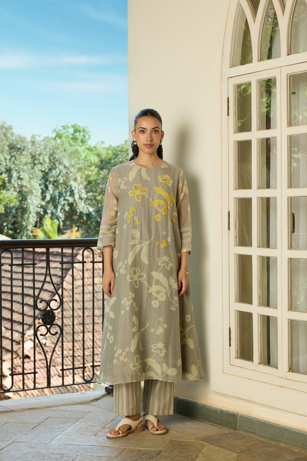 Slate Floral Embroidered Co-ord Set