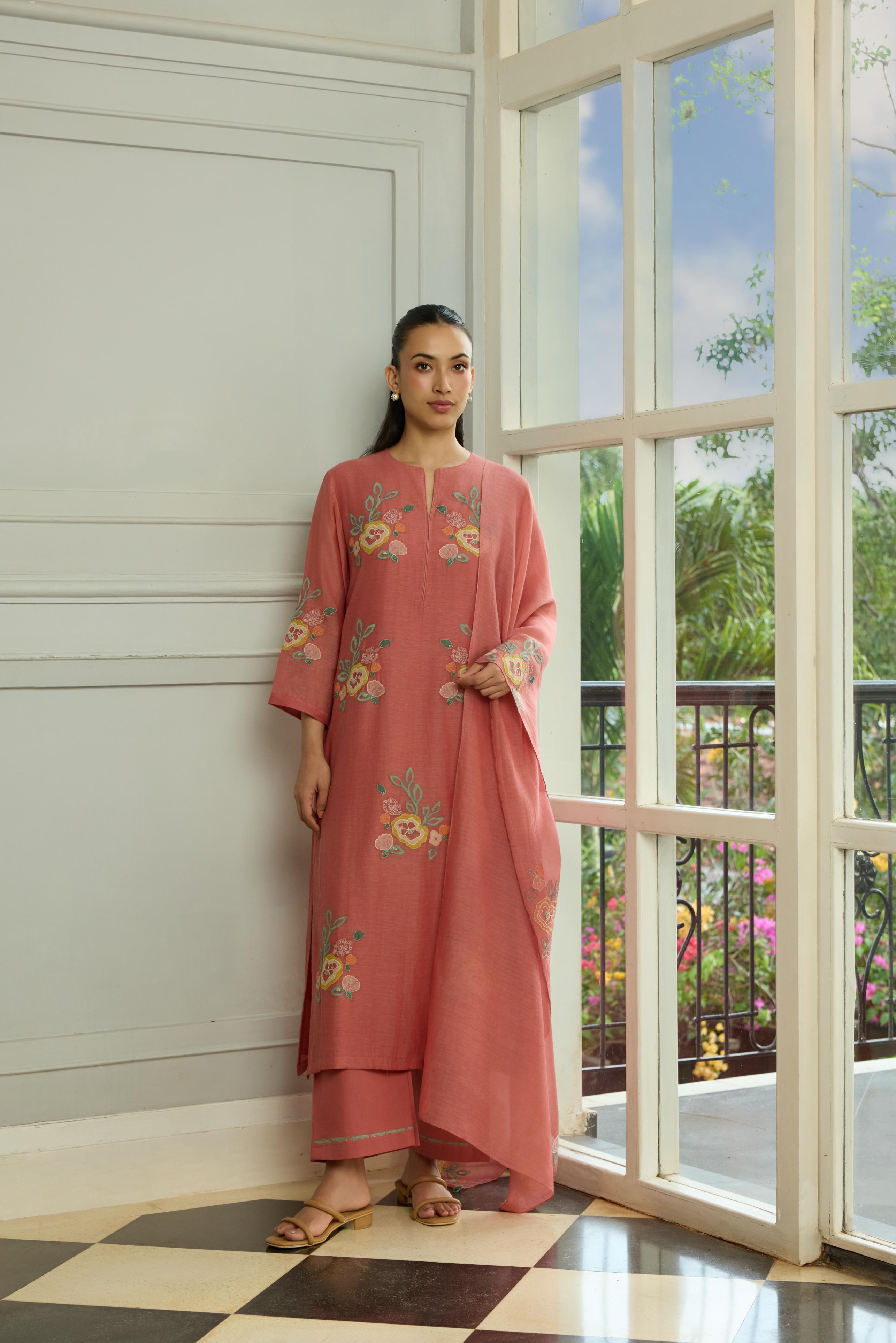 Blush Applique Kurta Set