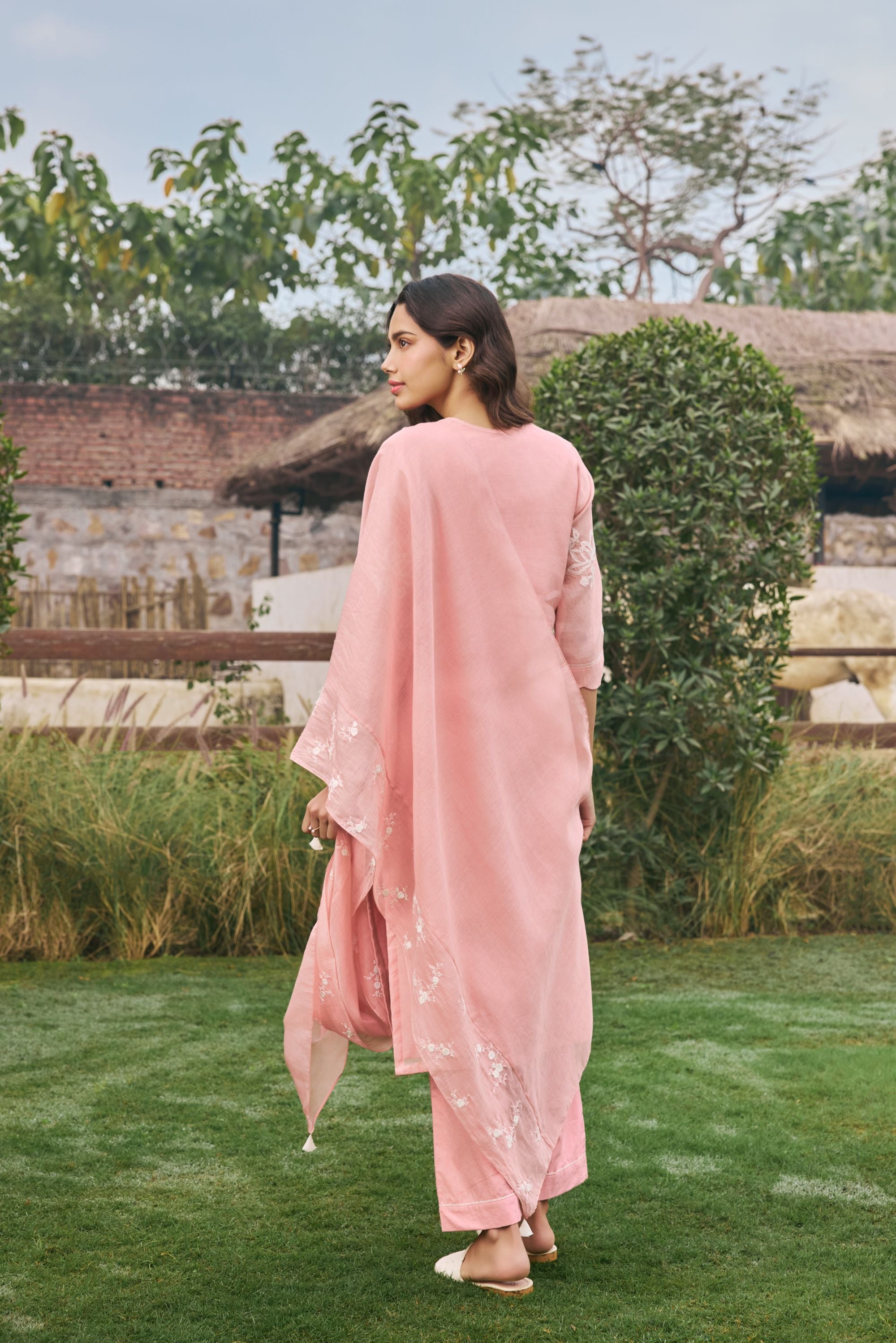 Tulip Floral Applique Kurta Set