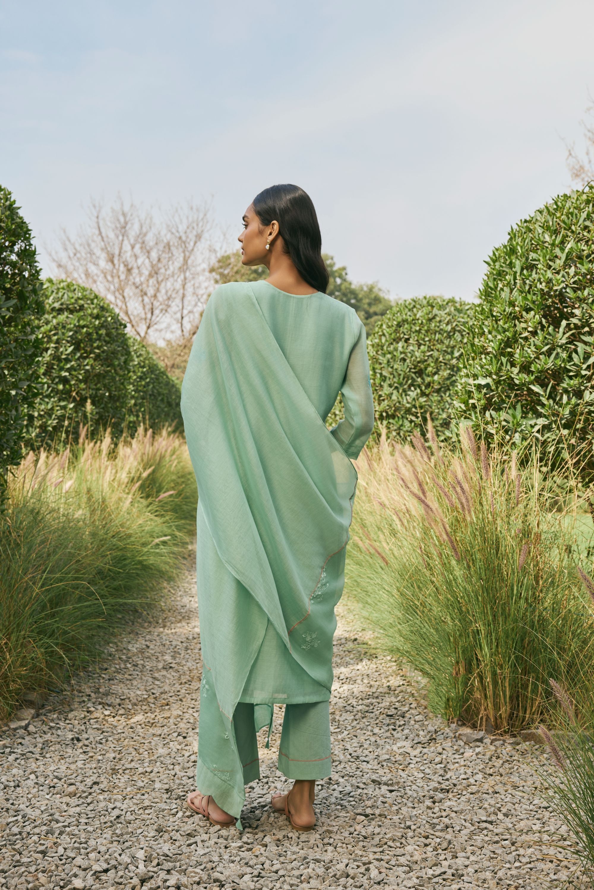 Mint Applique Kurta Set