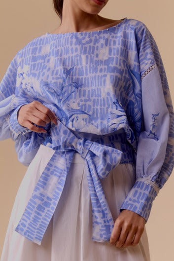 Maria Blue Printed top