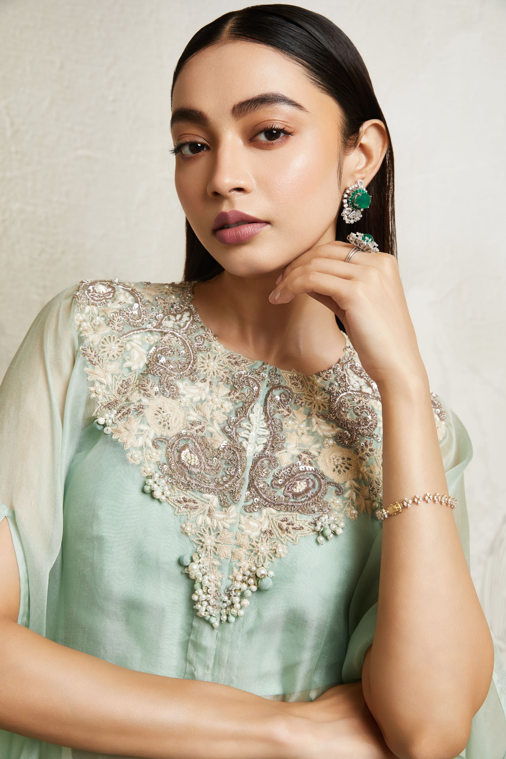 UP RESHAM MAAL UMBRELLA KAFTAAN