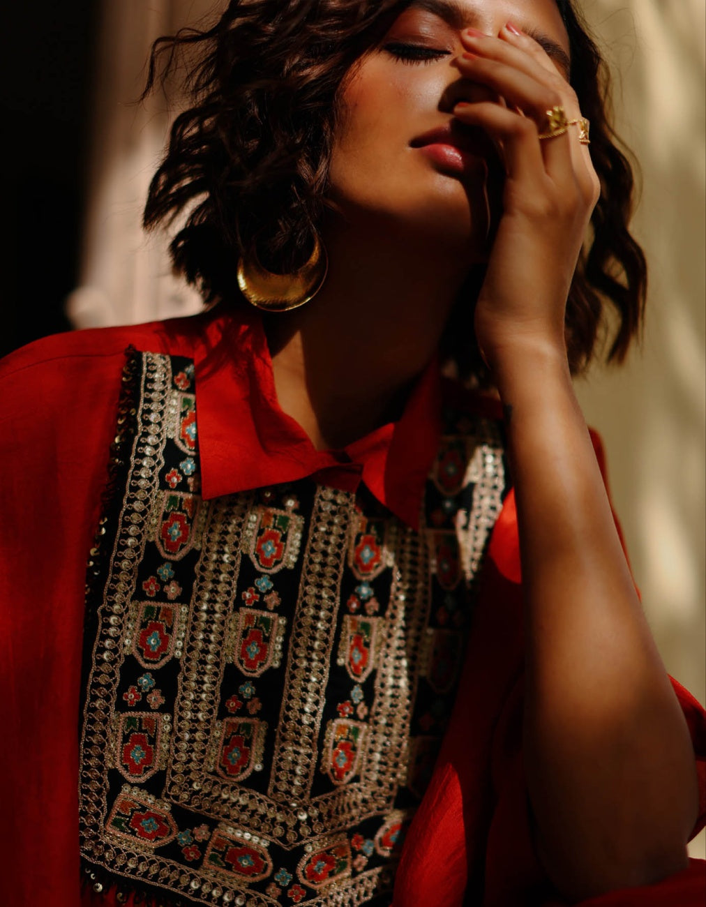 Orange Marodi Work Kaftan Set