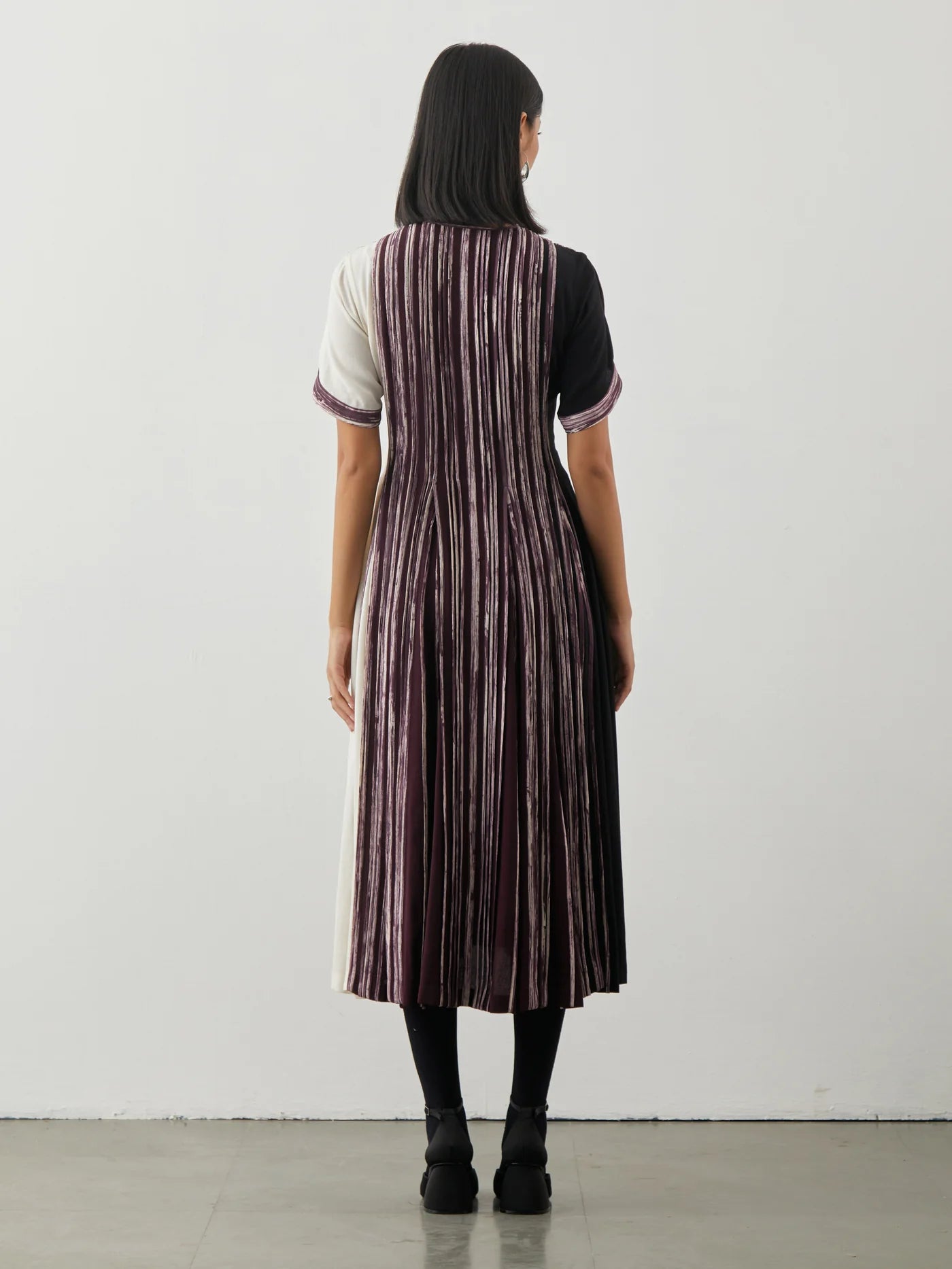 Colorblock printed midi dress