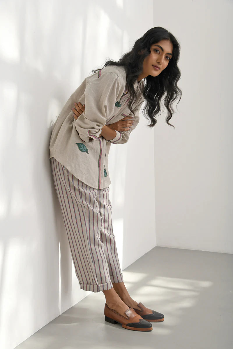 Beige Cosenza Embroidered Shirt