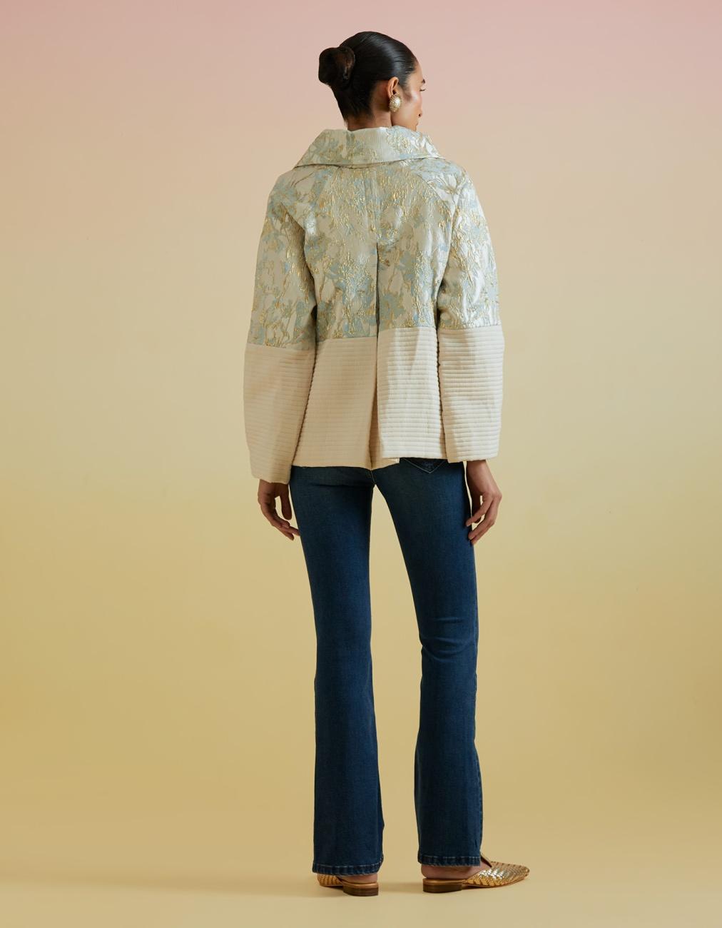 Dina Brocade Jacket In Ivory