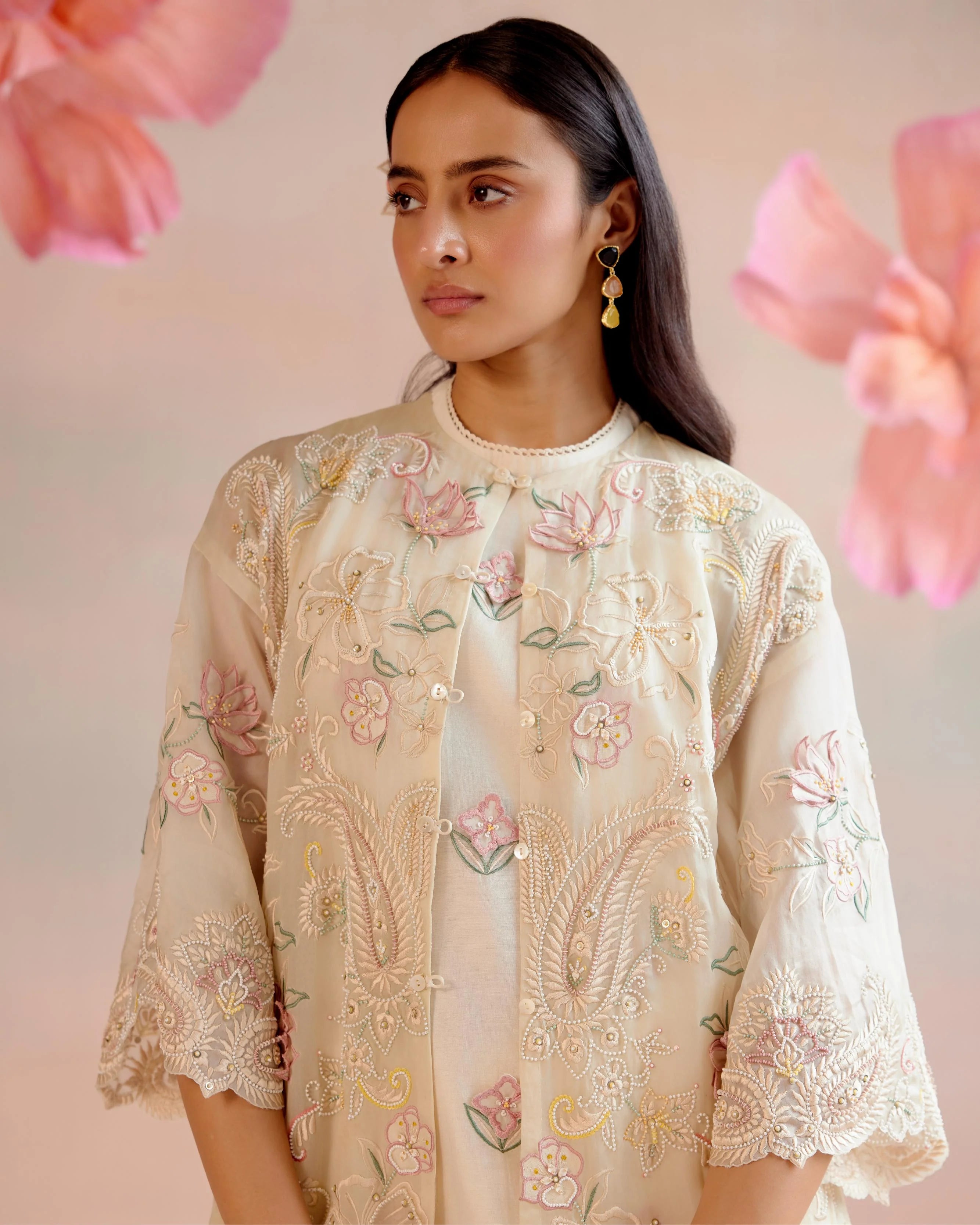 Ivory Paisley Embroidered Jacket