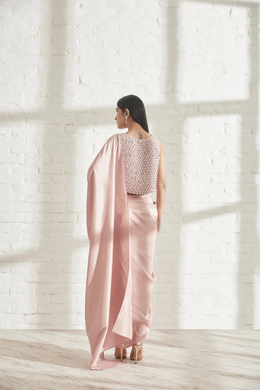 Masai Godet Sari with Chandelier Top