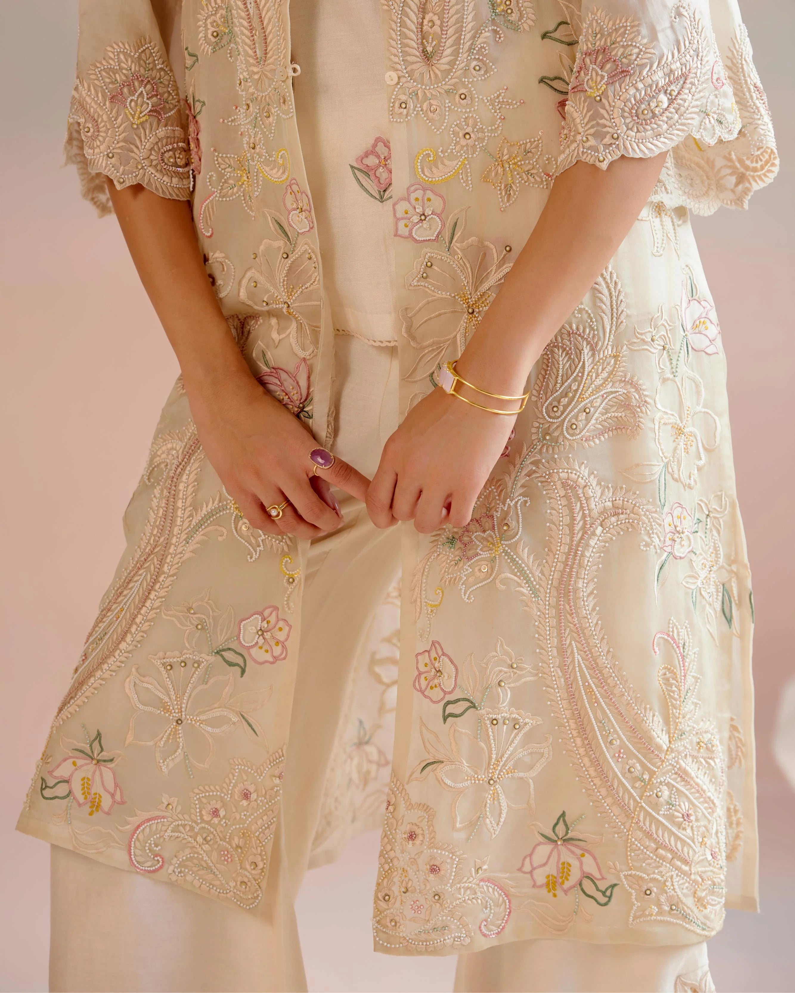 Ivory Paisley Embroidered Jacket