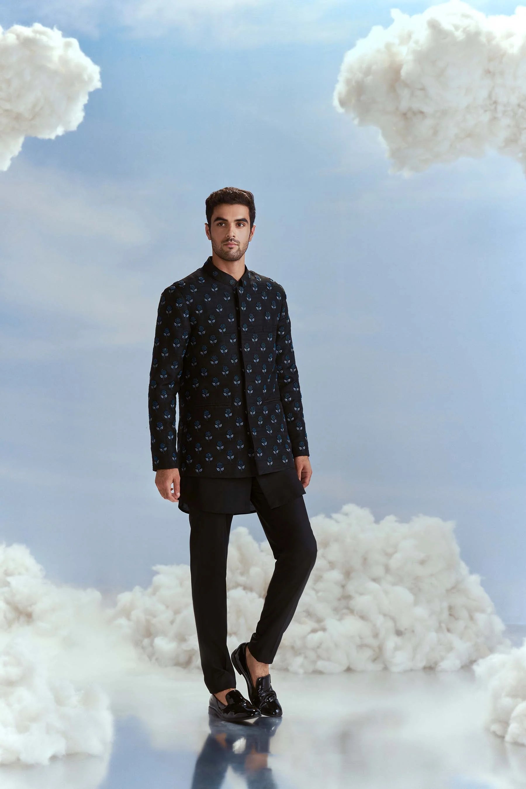 Nawab Pearl Boota Bandhgala Set