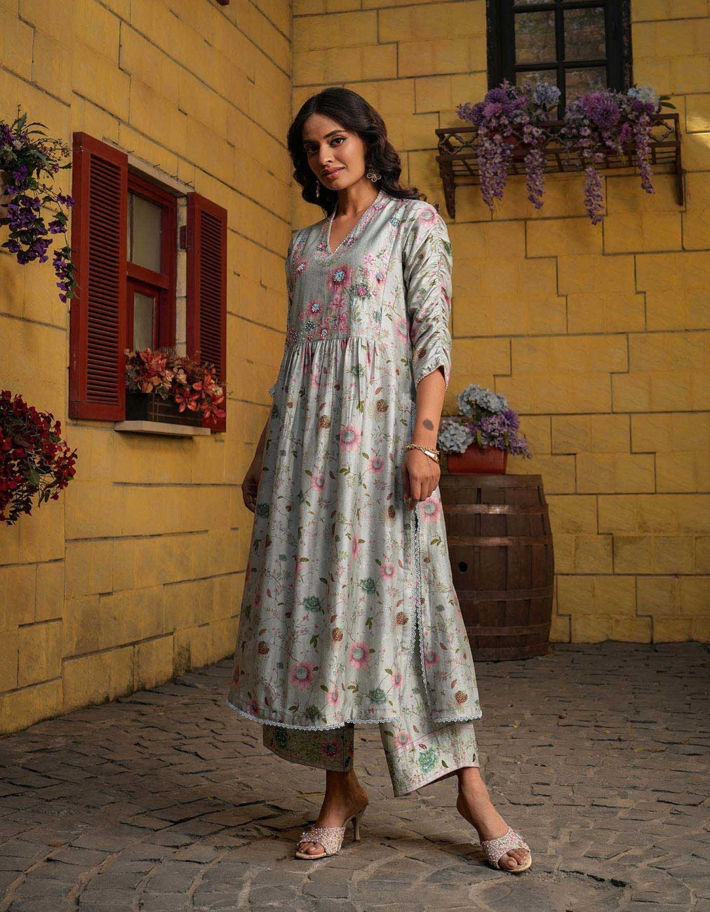 Blue Mughal Kurta Set