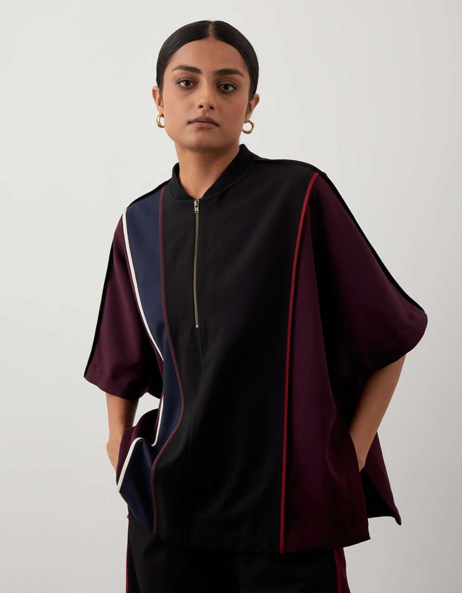 Asymmeytrical Colorblock Shirt