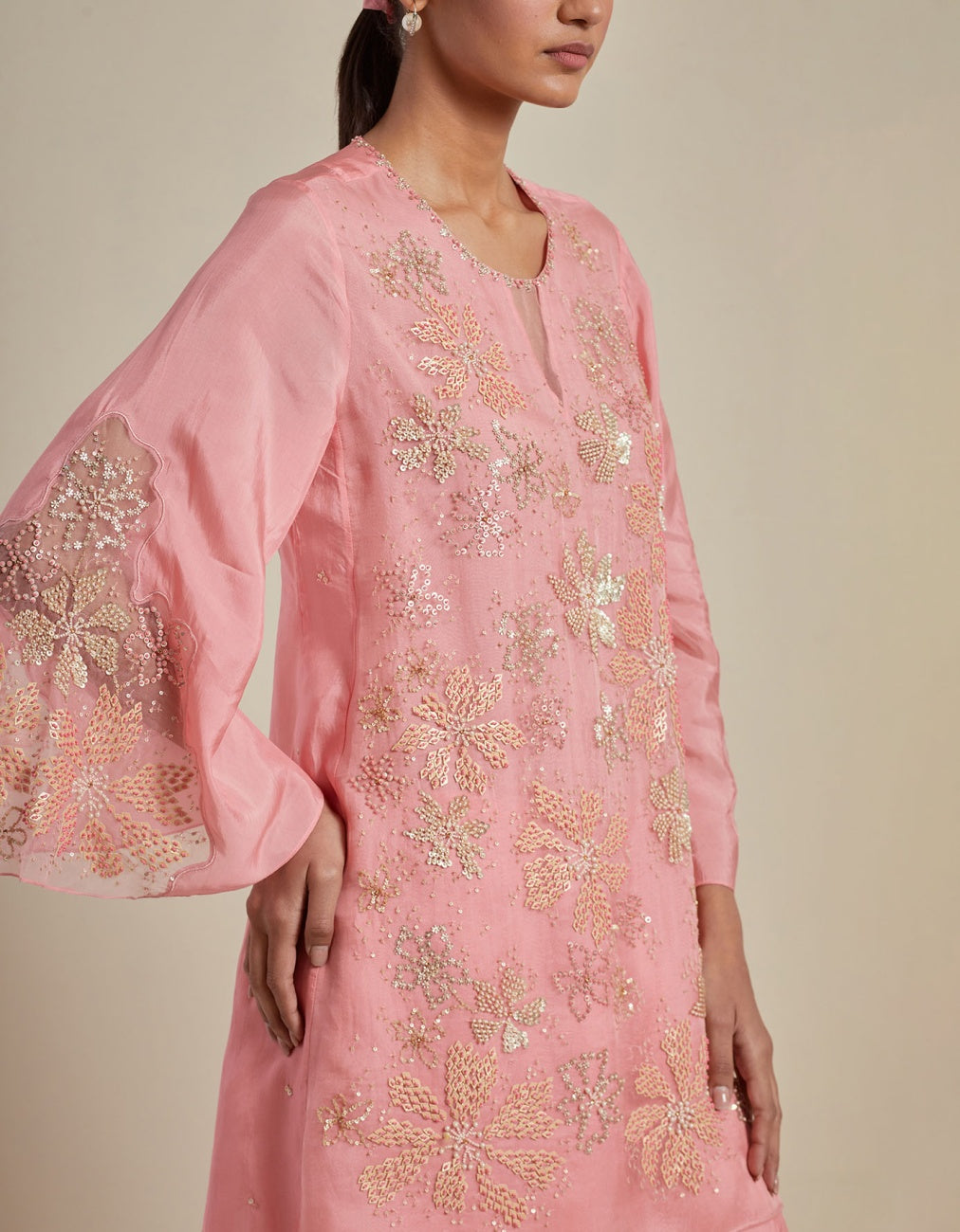 Peach Gharara Set
