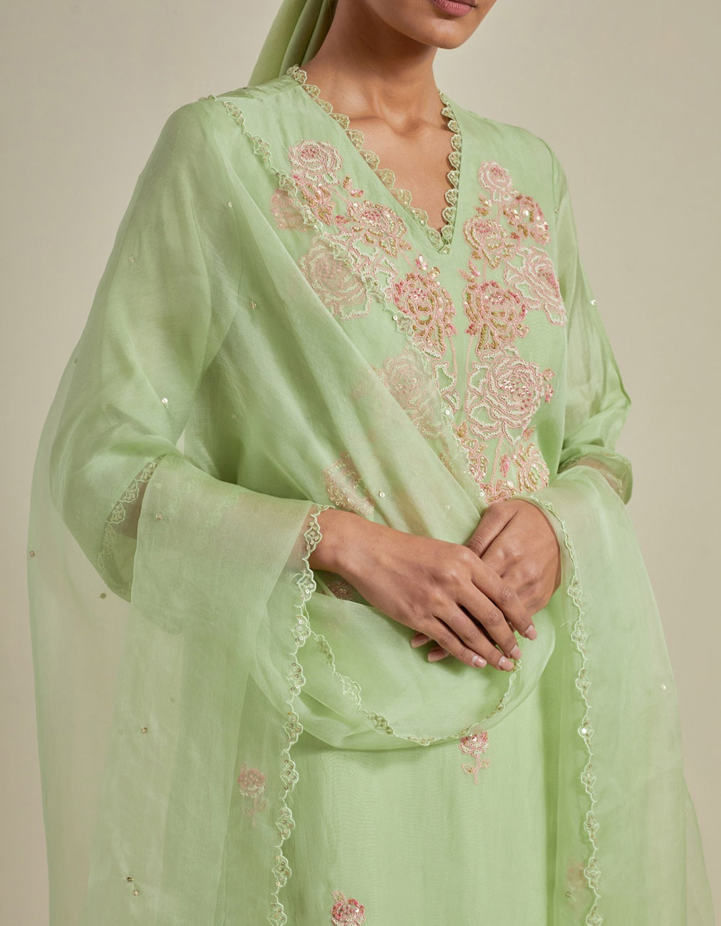 Mist Dupatta In Organza