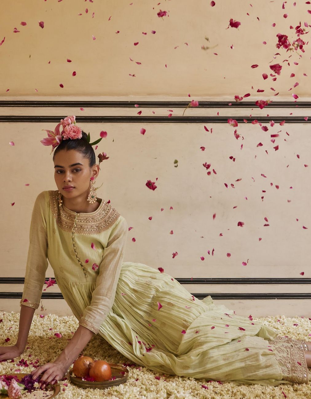 Mint Anarkali Paired With Dupatta & Churidar