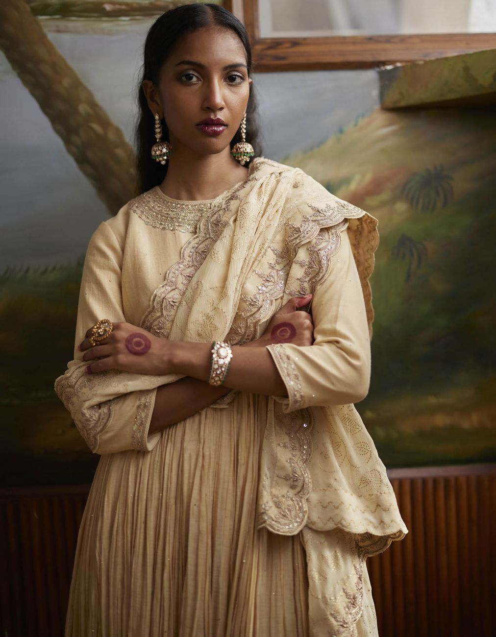 Buttercup Anarkali Paired With Churidar & Dupatta