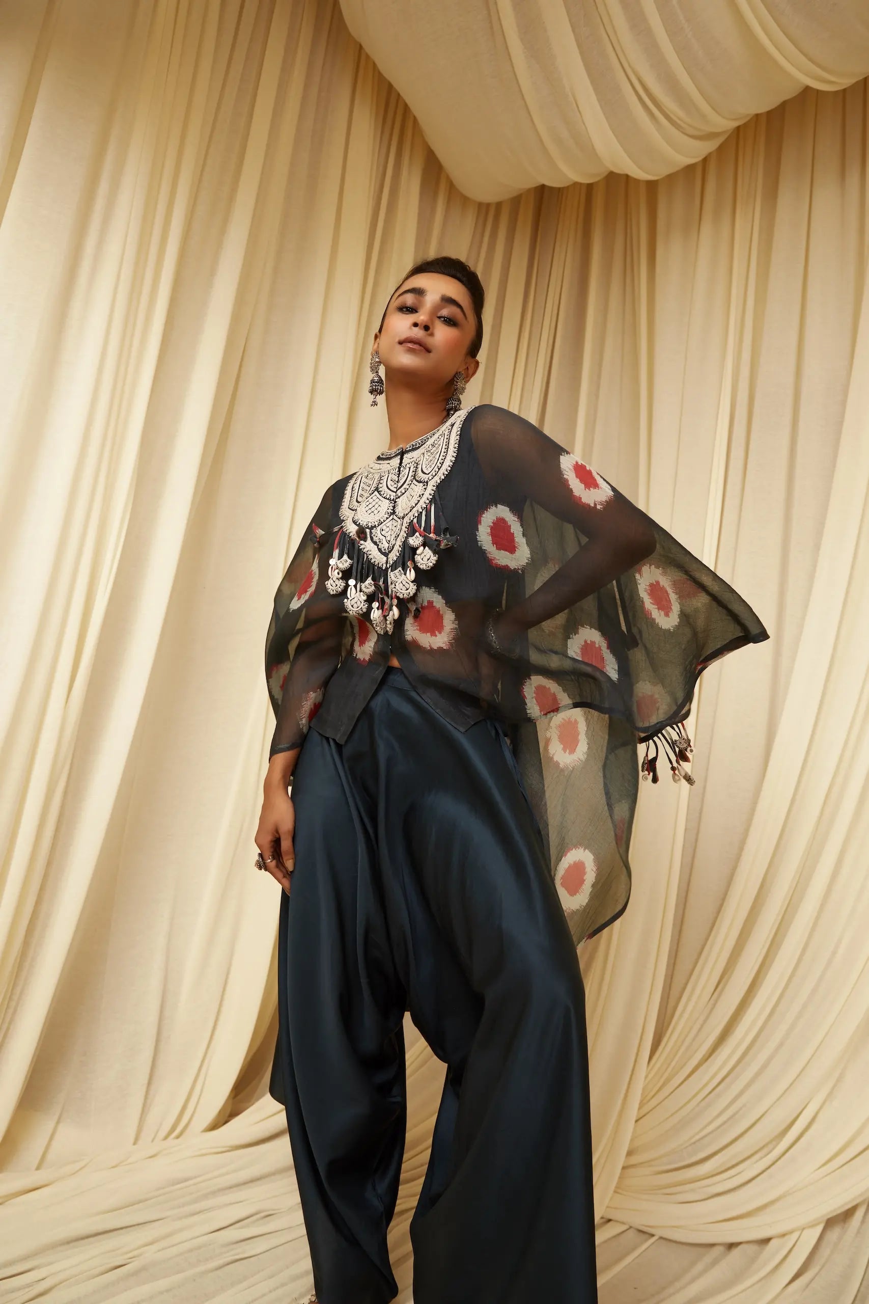 SN Resham Umbrella Print Kaftaan