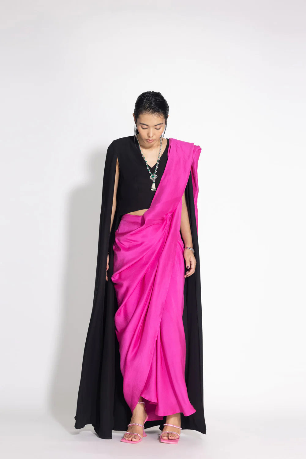 Masai Godet Sari with Neha Cape