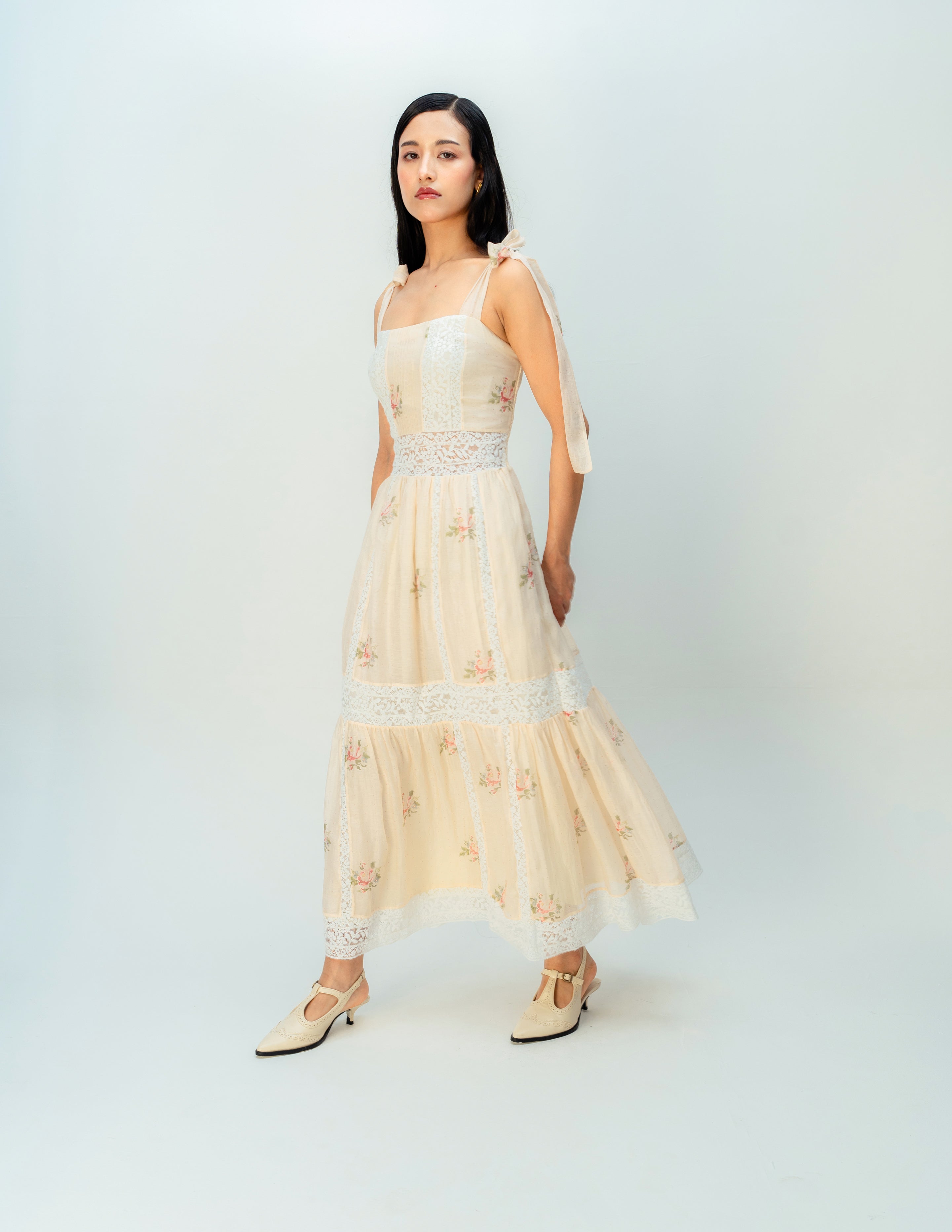 CREAME SUNSET DRESS