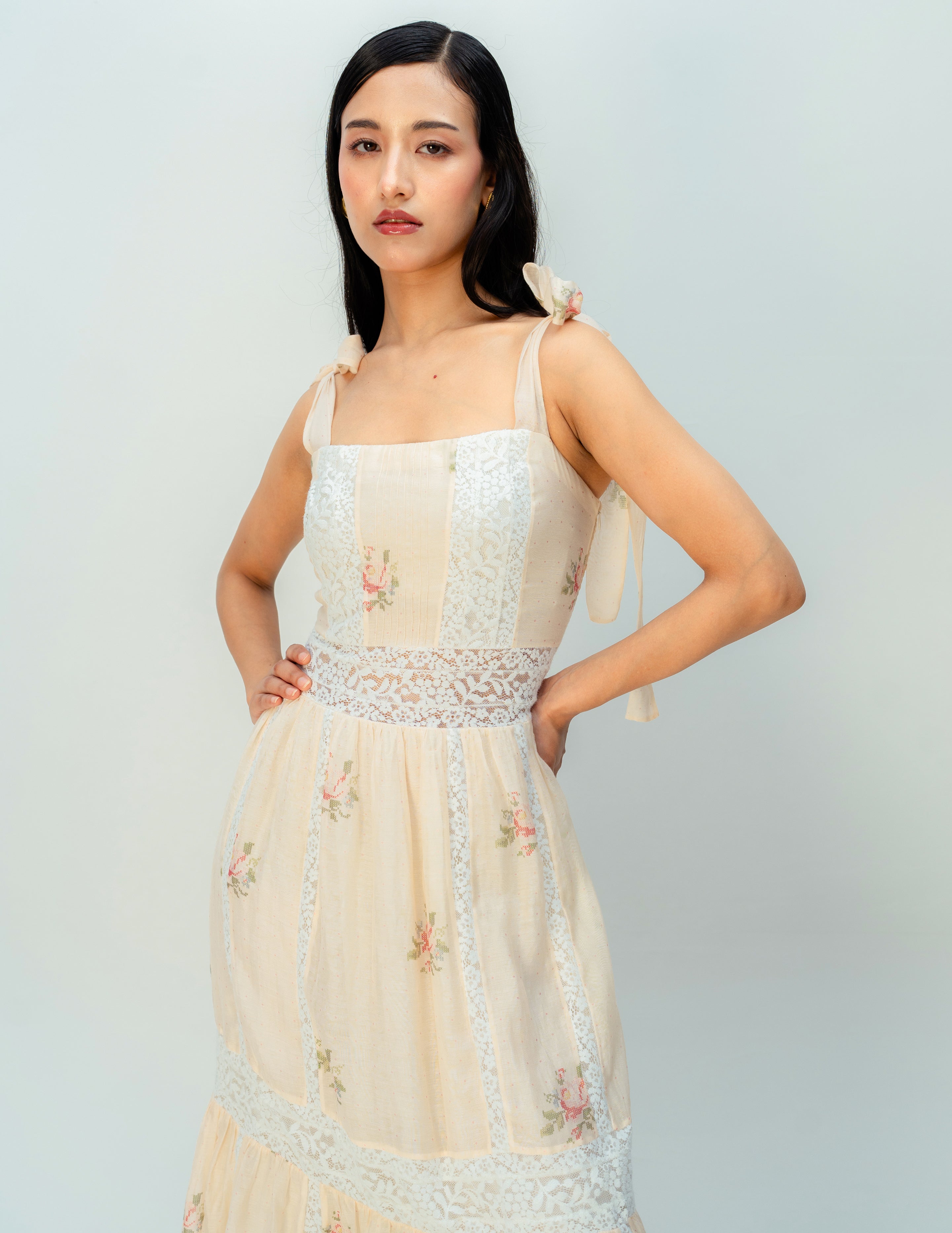 CREAME SUNSET DRESS