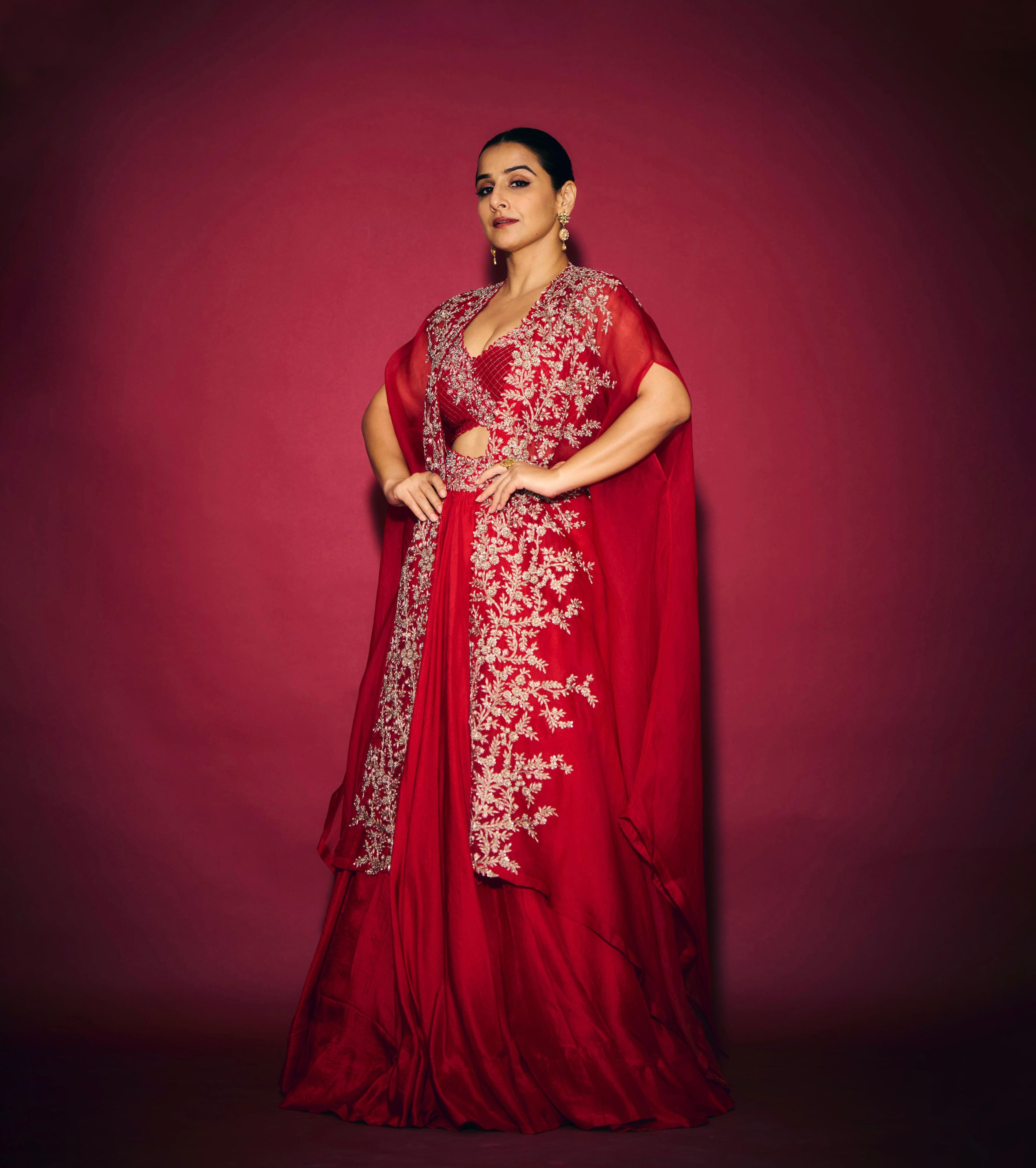 Vidya Balan in Anaya Cape Set