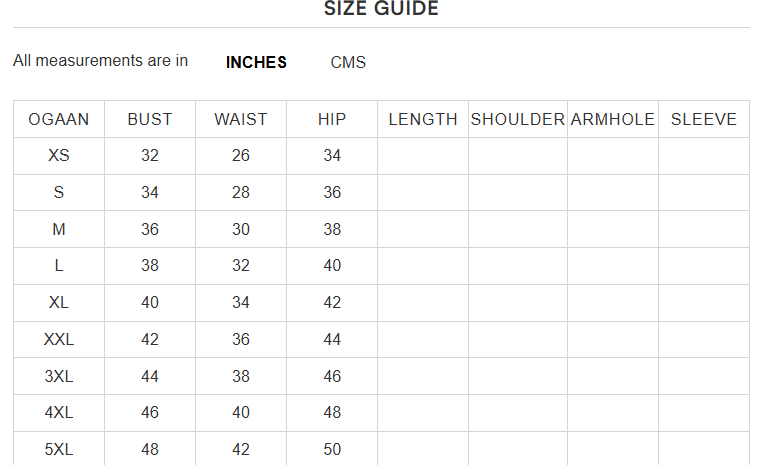 Size Chart