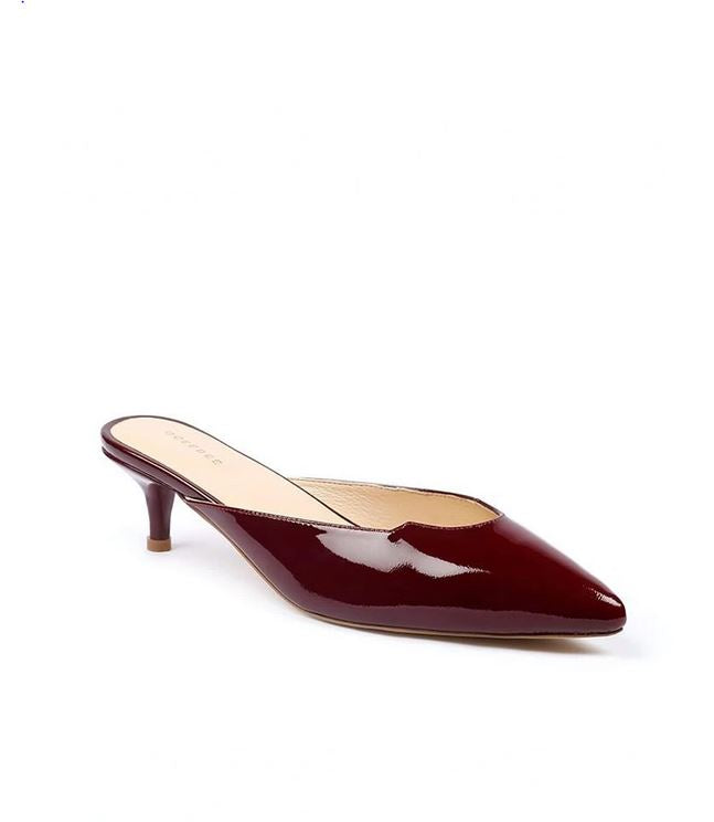 Maroon Pointed Leather Pumps