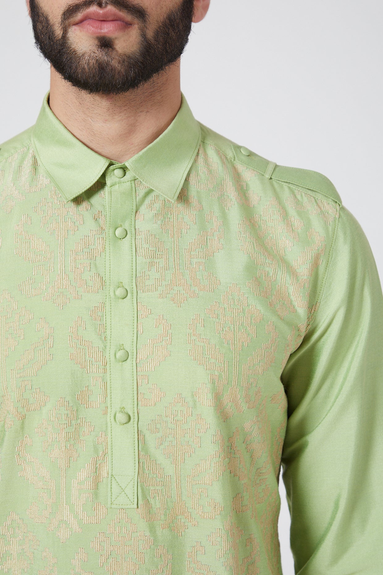 Resham Green Kurta Set