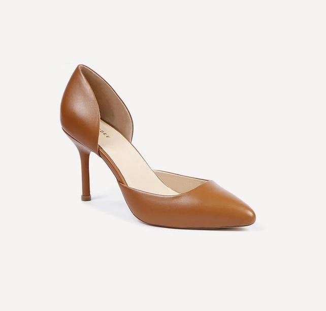Tan Pure Leather Dual Shade Pointed Pump Heels