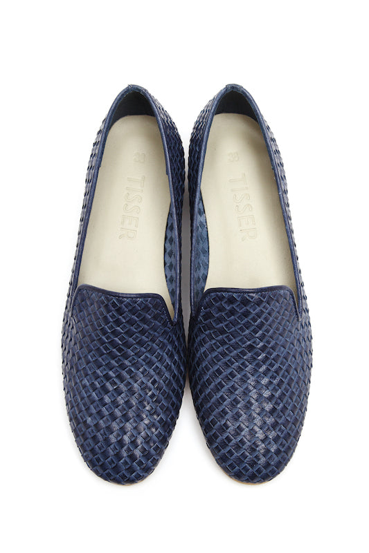 Blue Leather Confetti Loafers