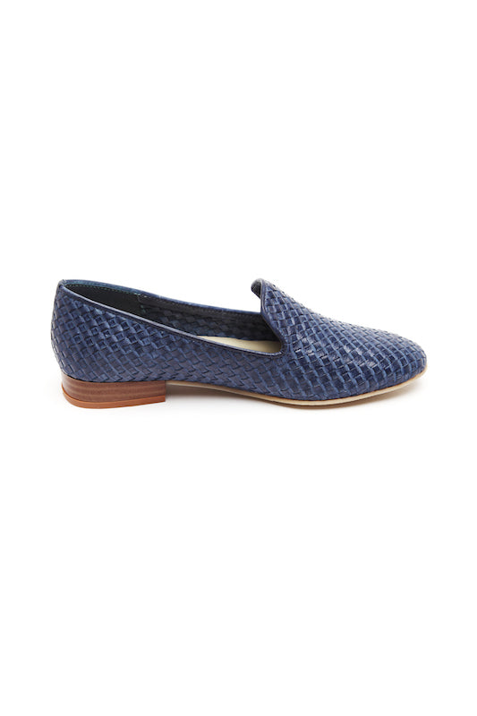 Blue Leather Confetti Loafers