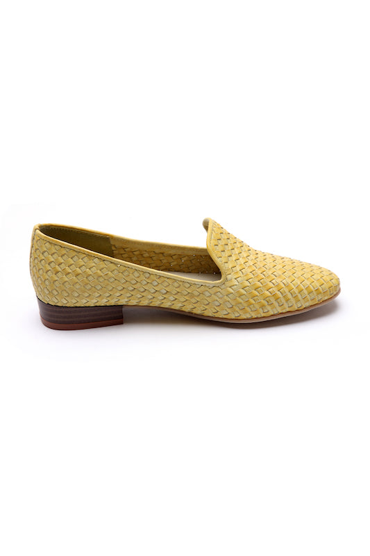 Yellow Leather Confetti Loafers