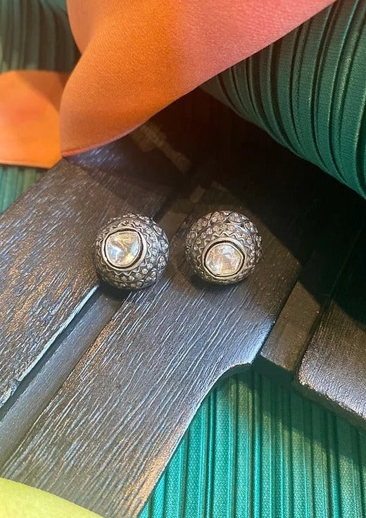 Cherry Blossom Dome Uncut Diamond Earrings