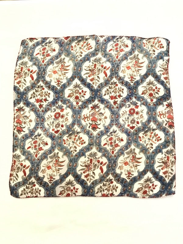 Ivory Digital Printed Silk Pocket Square (Set of 2)
