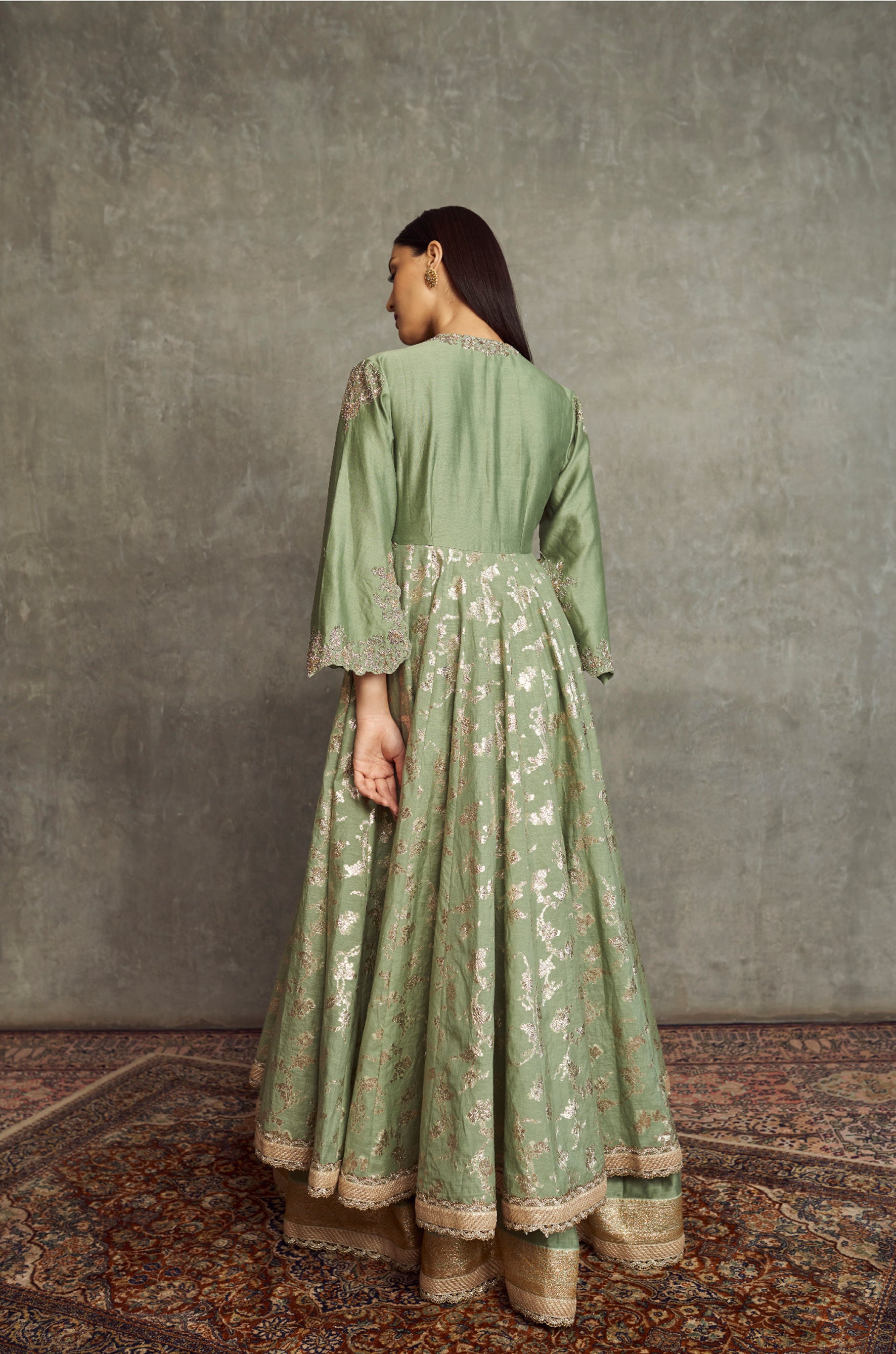 Mint Green Embroidered Anarkali Set