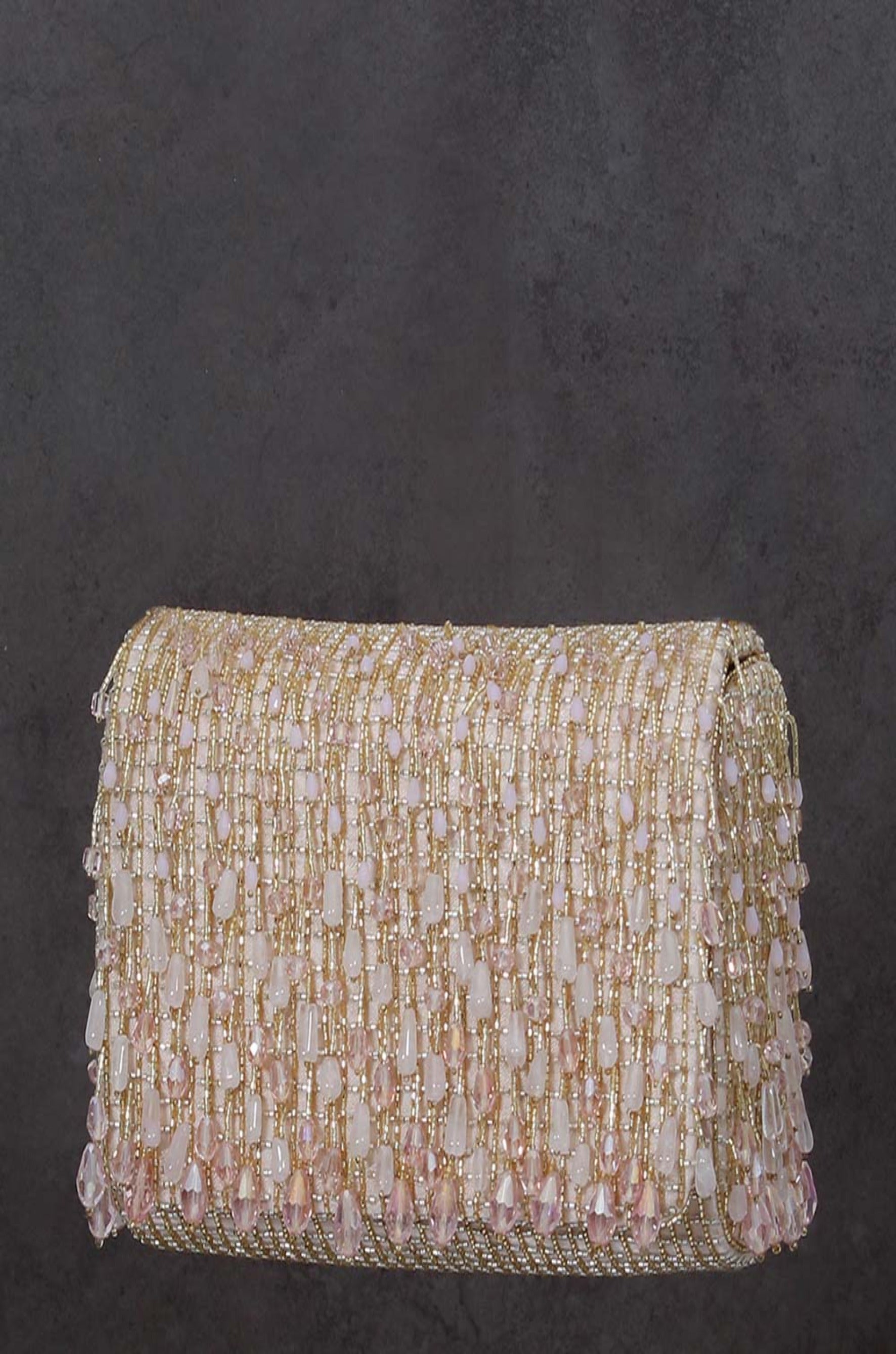 Opal Flapover Clutch Rose Quartz Pink