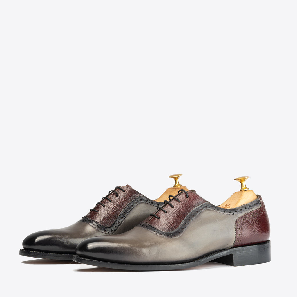 Grey Upper Material Peck-ham Oxford Shoes