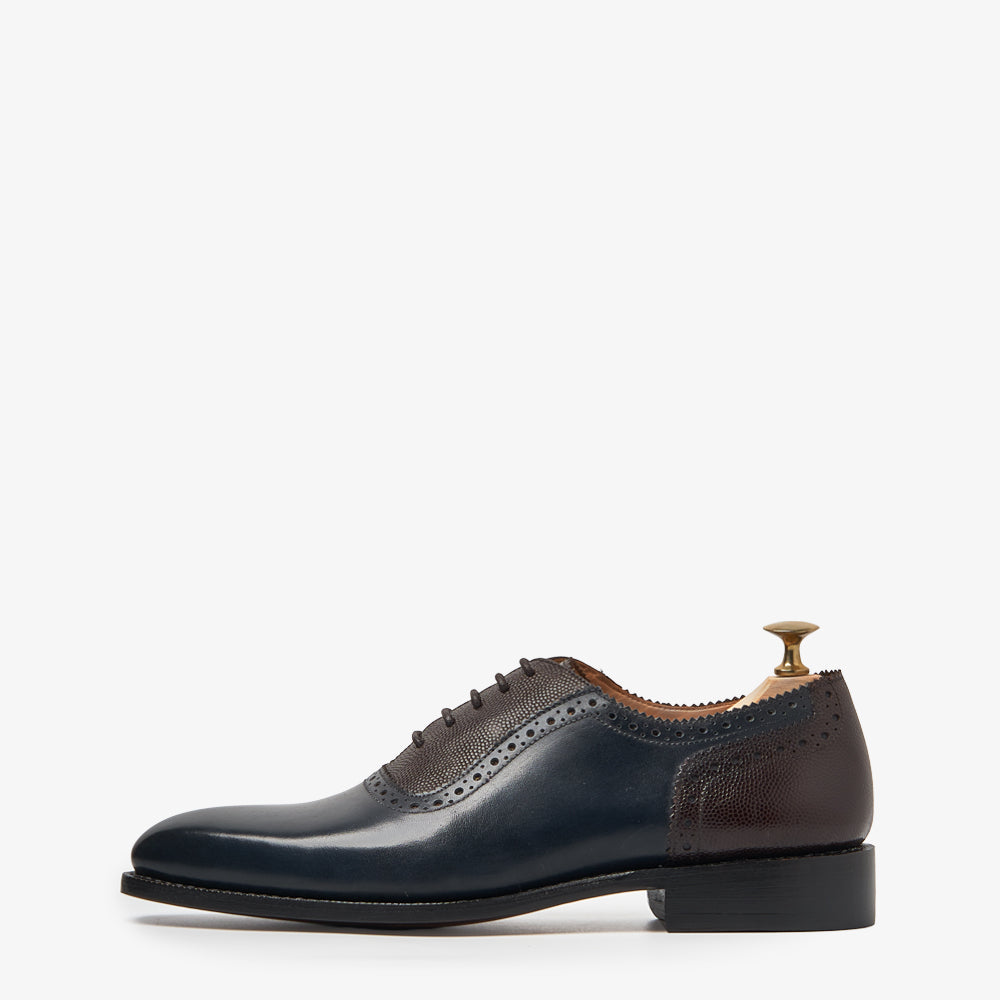 Blue Upper Material Peck-ham Oxford Shoes
