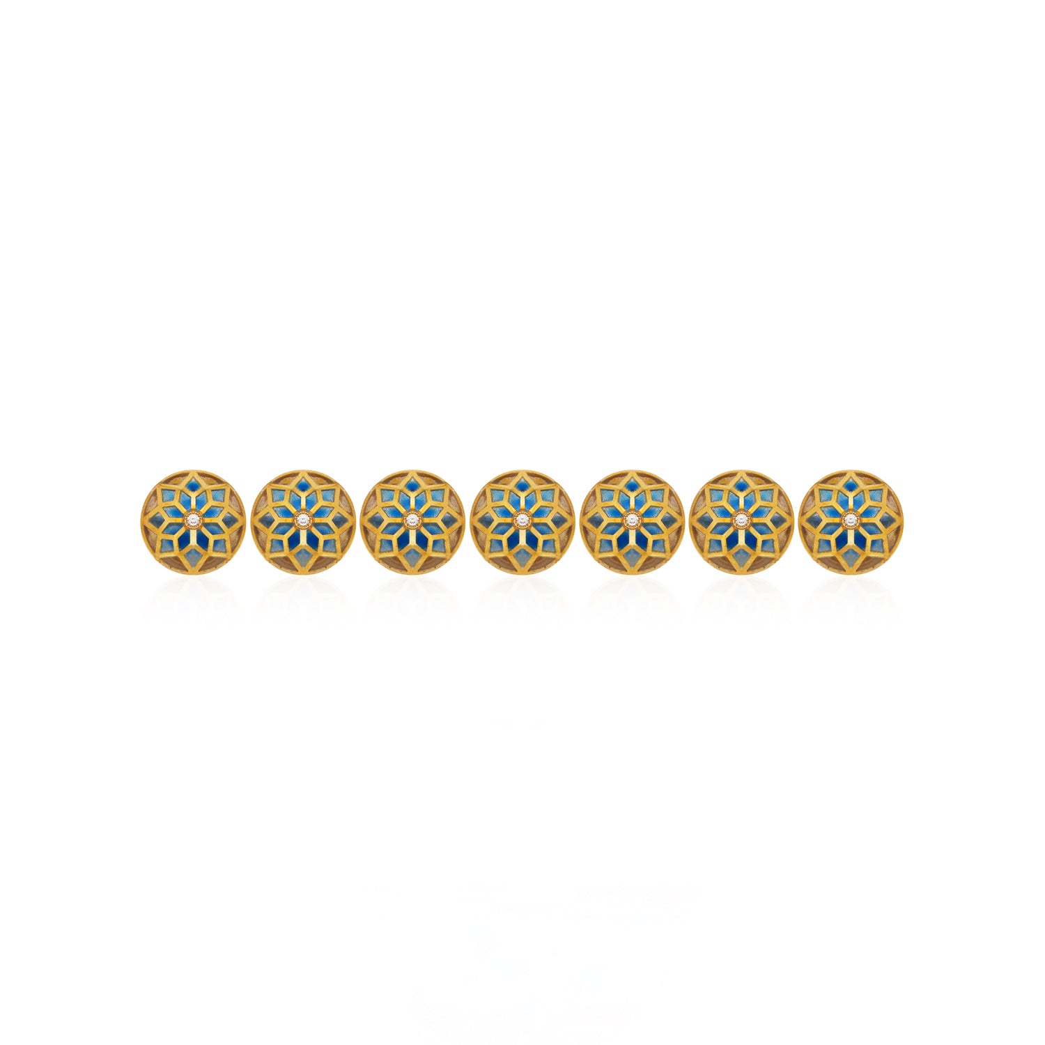 Plique A Jour Silver Buttons