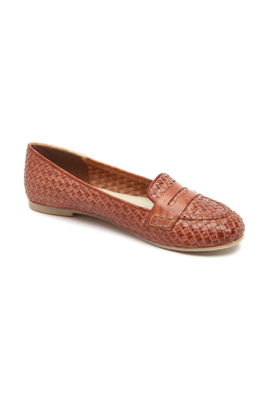 Cognac Leather Stella Loafers