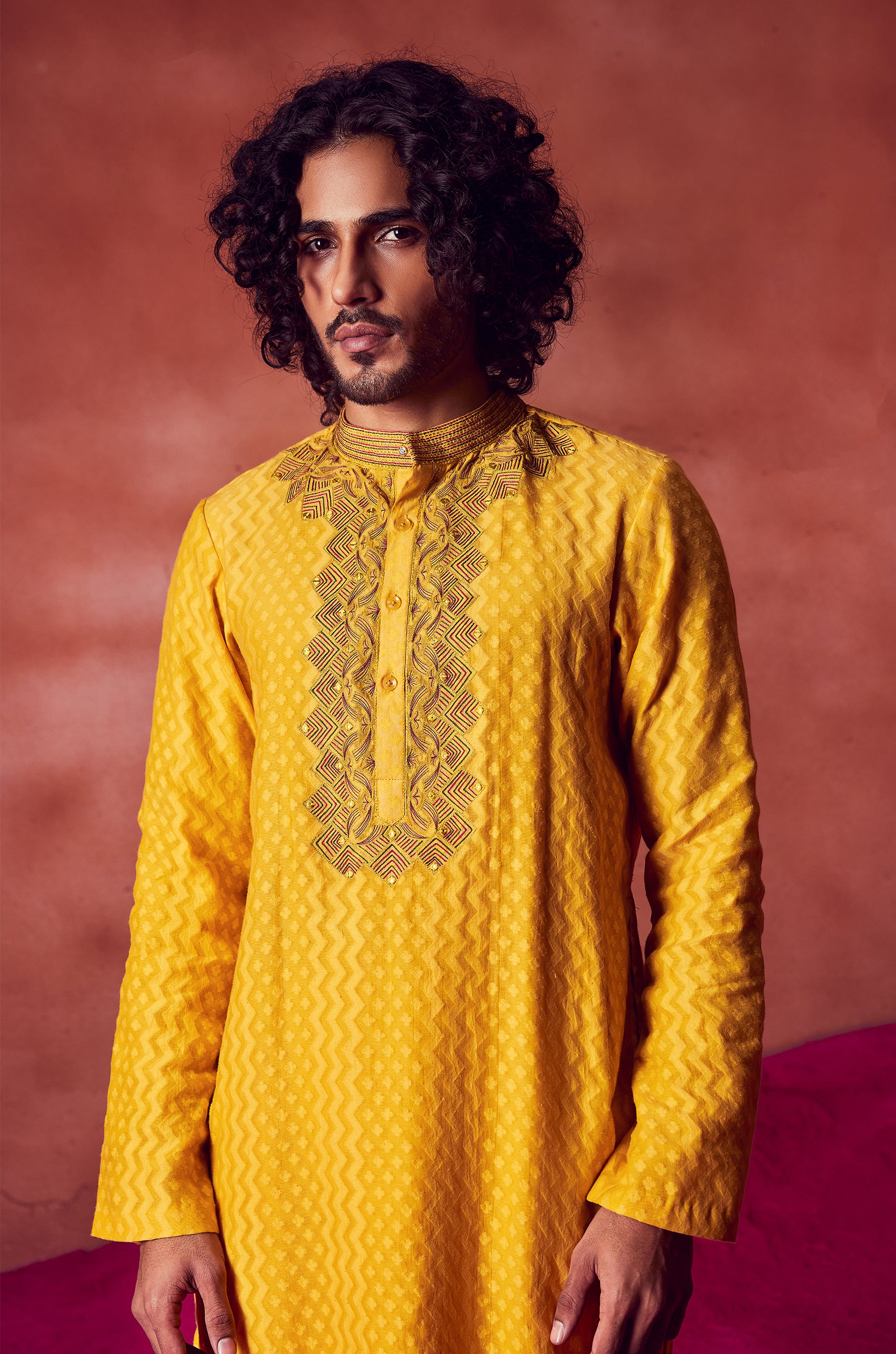 Yellow Kurta With Churidar